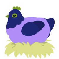 (unnamed), a lilac and navy chicken with a head pattern