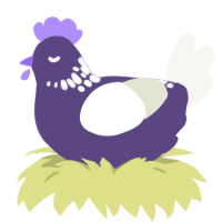 A overcast and white chicken with a neck-speckle pattern