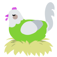 A grass and mist chicken with a head pattern