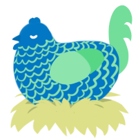 A sapphire and spring chicken with a lace pattern