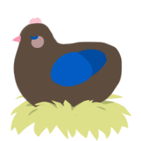 A bark and ultramarine chicken