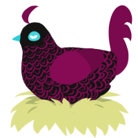 A black and wine chicken with a double-lace pattern