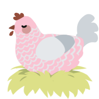 A rose and mist chicken with a lace pattern