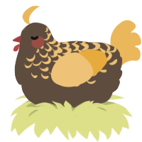 A bark and honey chicken with a half-lace pattern