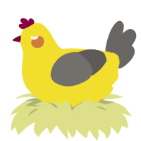(unnamed), a yellow and grey chicken