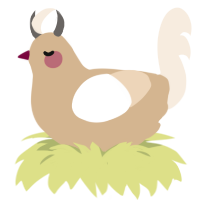 A beige and cream chicken