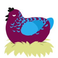 A wine and sky chicken with a half-lace pattern