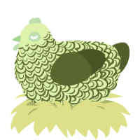 Ovionne, a apple and olive chicken with a double-lace pattern