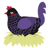 A sable and overcast chicken with a lace pattern