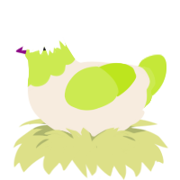 Granny Smith, a cream and lime chicken with a head pattern