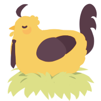 A orange and navy chicken