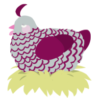A silver and wine chicken with a lace pattern