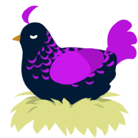 A tumblr and amethyst chicken with a half-lace pattern