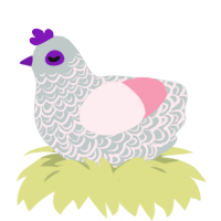 A silver and rose chicken with a double-lace pattern