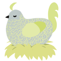 A silver and lemon chicken with a double-lace pattern