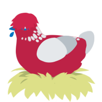 G1 Michigan, a crimson and mist chicken with a neck-speckle pattern