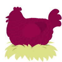 She Will Be Loved, a maroon chicken with a lace pattern
