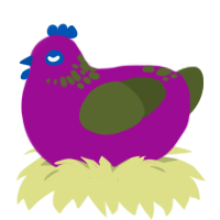 joker jr jr, a plum and olive chicken with a neck-speckle pattern