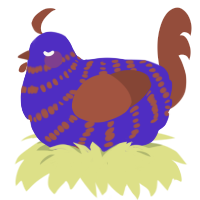 (unnamed), a indigo and russet chicken with a bar pattern
