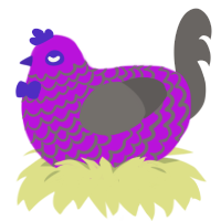 吃吃Chichi, a amethyst and grey chicken with a lace pattern