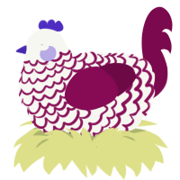 A white and wine chicken with a lace pattern