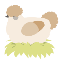 Coconut Strudel, a cream and beige chicken