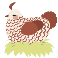 A cream and russet chicken with a lace pattern