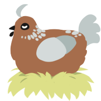 A brown and silver chicken with a neck-speckle pattern