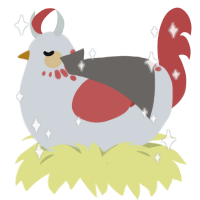A mist and red chicken with a neck-speckle pattern