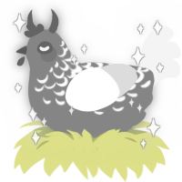 A ash and white chicken with a half-lace pattern