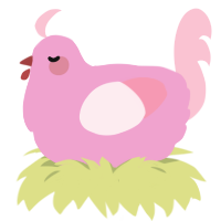 A pink and rose chicken