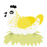 A white and yellow chicken with a half-lace pattern