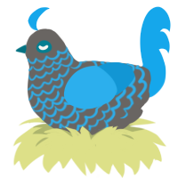 (unnamed), a grey and sky chicken with a lace pattern
