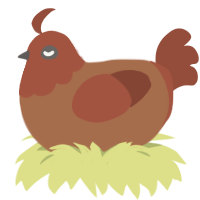 A brown and russet chicken with a head pattern