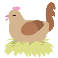 A beige and brown chicken