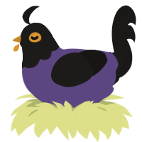 A overcast and sable chicken with a head pattern