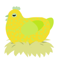 (unnamed), a yellow and lime chicken with a speckle pattern