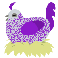 A mist and violet chicken with a double-lace pattern