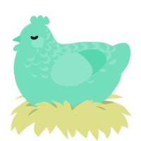 A mint chicken with a half-lace pattern