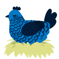 A sapphire and tumblr chicken with a lace pattern