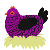 (unnamed), a plum and black chicken with a lace pattern