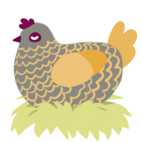A ash and honey chicken with a lace pattern
