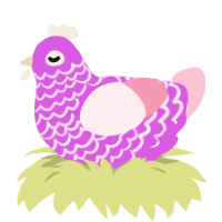 A orchid and rose chicken with a lace pattern