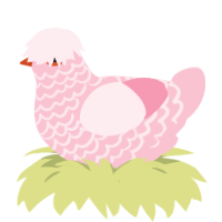 A rose chicken with a lace pattern
