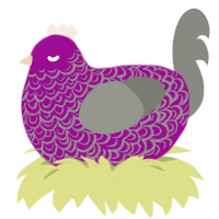 A plum and ash chicken with a double-lace pattern