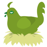 Oliev, a chartreuse chicken