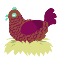 Cranberry, a russet and wine chicken with a lace pattern