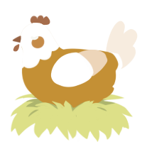 Collective Lovechild, a gold and cream chicken with a head pattern