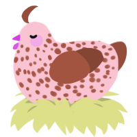 Shortcake, a rose and russet chicken with a speckle pattern
