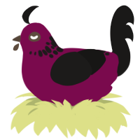Winter Nights, a wine and sable chicken with a neck-speckle pattern